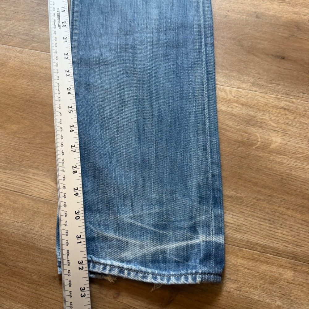 Diesel Buster Jeans Mens 30x32 Blue Light Wash Slim Tapered Distressed 0842N - Picture 12 of 14